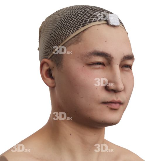 Head Man Asian 3D Phonemes And Emotions