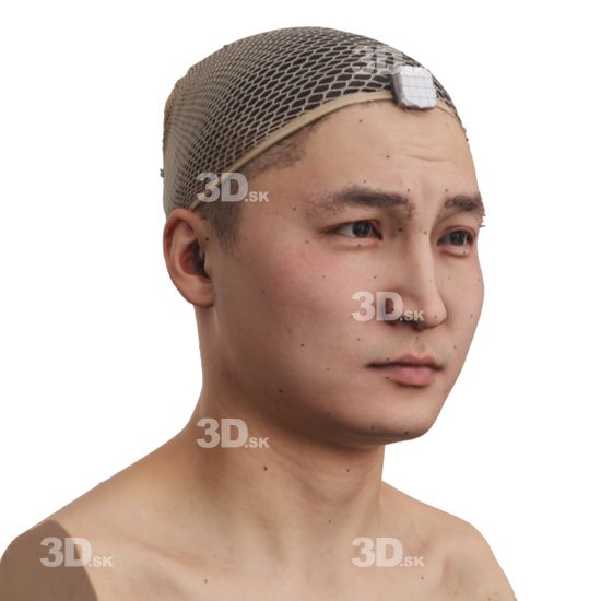 Head Man Asian 3D Phonemes And Emotions