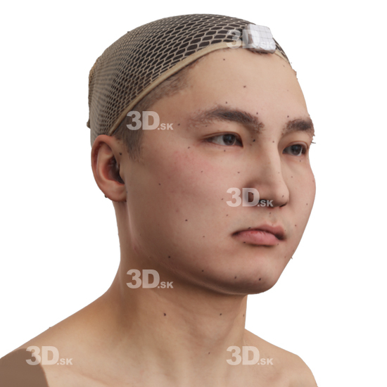 Head Man Asian 3D Phonemes And Emotions