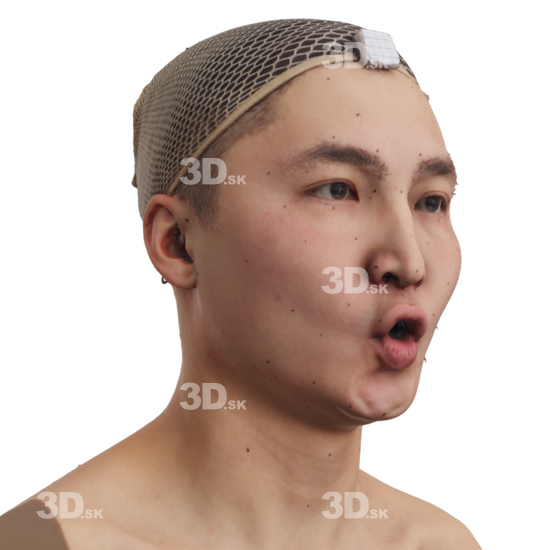 Head Man Asian 3D Phonemes And Emotions