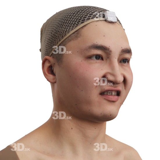 Head Man Asian 3D Phonemes And Emotions