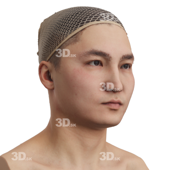 Head Man Asian 3D Phonemes And Emotions