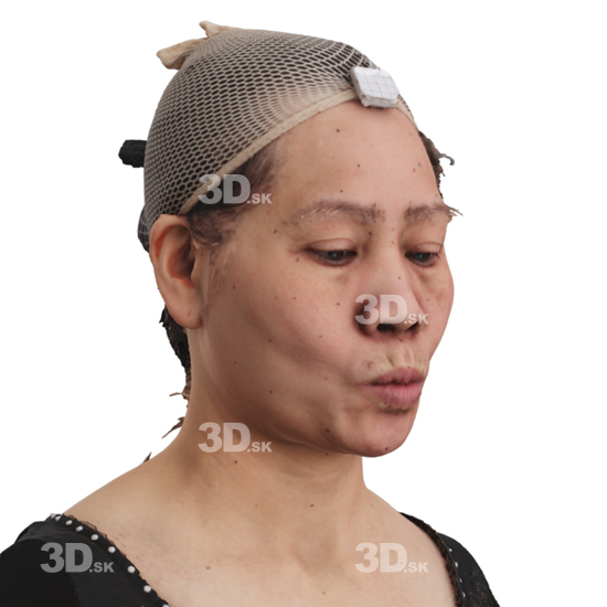 Head Woman Asian 3D Phonemes And Emotions