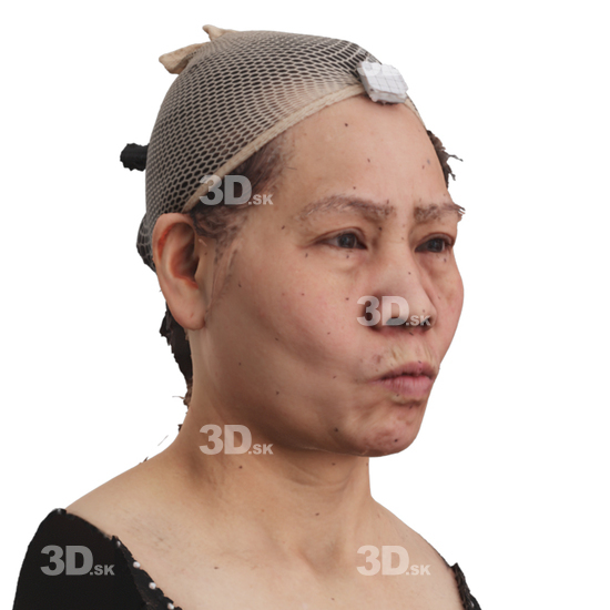 Head Woman Asian 3D Phonemes And Emotions