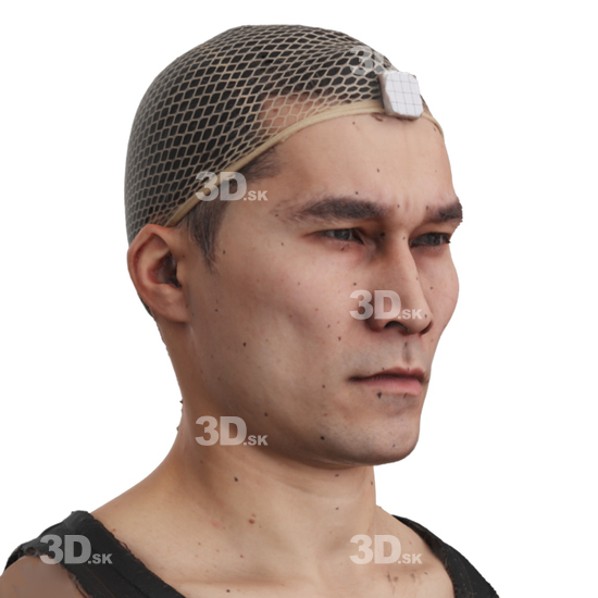 Head Man Asian 3D Phonemes And Emotions