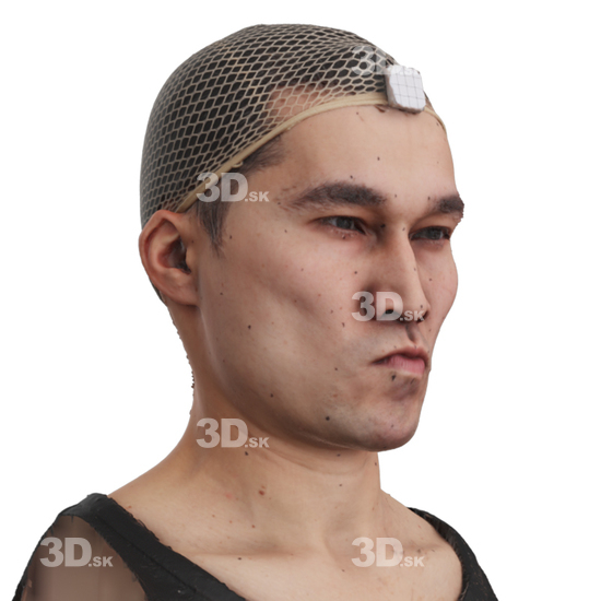 Head Man Asian 3D Phonemes And Emotions