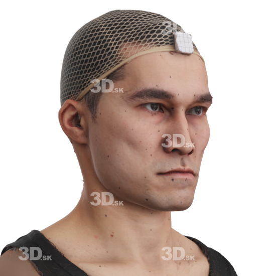 Head Man Asian 3D Phonemes And Emotions