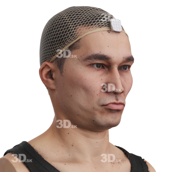 Head Man Asian 3D Phonemes And Emotions