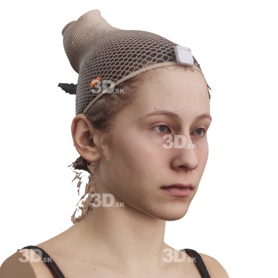 Head Woman White 3D Phonemes And Emotions