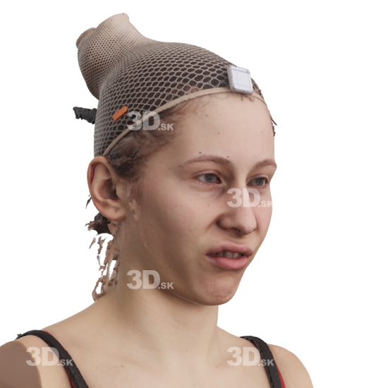 Head Woman White 3D Phonemes And Emotions