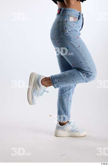 Leg Woman Casual Jeans Slim Studio photo references