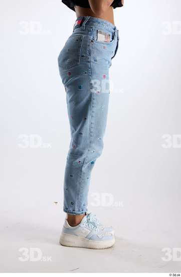 Leg Woman Casual Jeans Slim Studio photo references