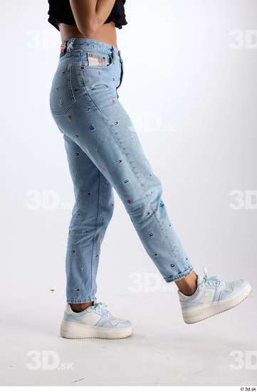 Leg Woman Casual Jeans Slim Studio photo references