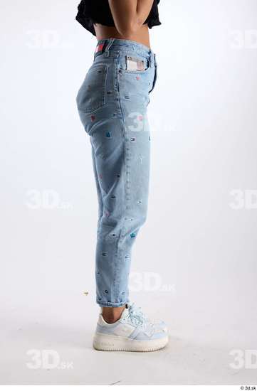 Leg Woman Casual Jeans Slim Studio photo references