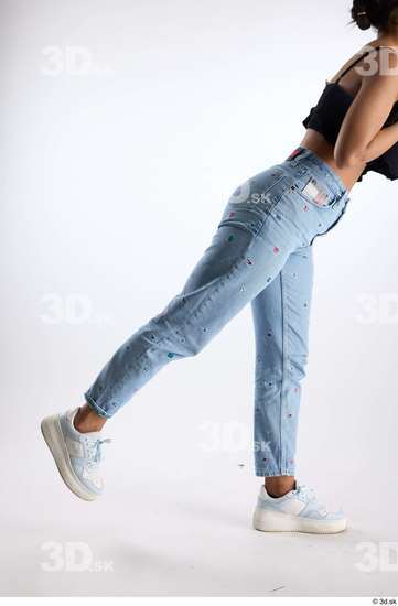 Leg Woman Casual Jeans Slim Studio photo references