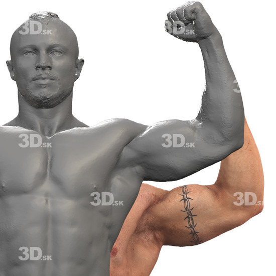 Upper Body Man White Underwear Muscular 3D Phonemes And Emotions