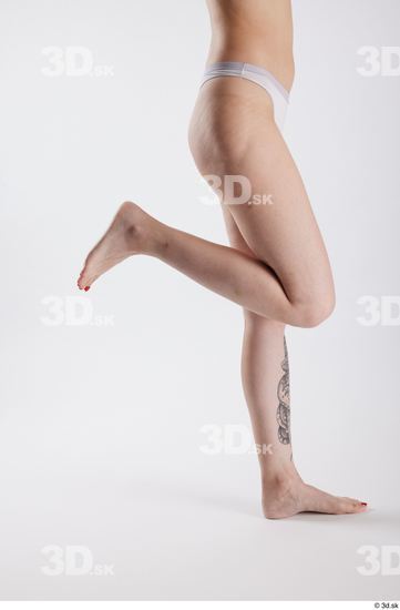 Leg Woman White Underwear Slim Studio photo references