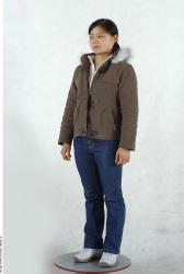 Whole Body Woman Asian Casual Slim Chubby Studio photo references