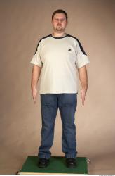 Whole Body Man Casual Overweight Studio photo references