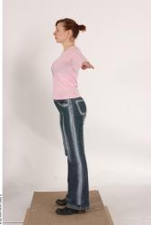 Whole Body Woman T poses Casual Average Chubby Studio photo references