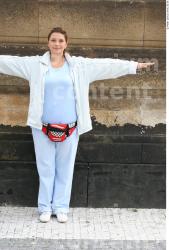 Whole Body Woman T poses White Casual Overweight