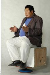 Whole Body Phonemes Man Artistic poses Asian Nude Casual Overweight Studio photo references