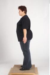 Whole Body Woman Casual Slim Overweight Studio photo references