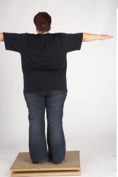 Whole Body Woman T poses Casual Slim Overweight Studio photo references