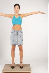 Whole Body Woman T poses Casual Slim Studio photo references