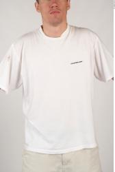 Upper Body Man White Casual Athletic