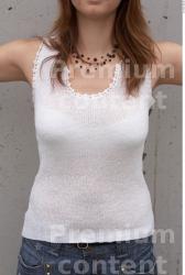 Upper Body Woman White Casual Average