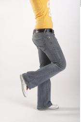 Leg Woman Animation references White Casual Jeans Slim