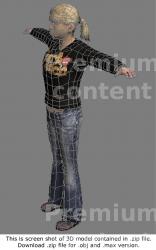 Whole Body Woman White Casual 3D Models