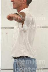 Upper Body Man White Casual Shirt Slim