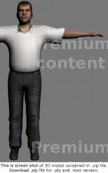 Whole Body Man White Casual Average 3D Models