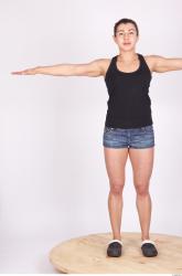 Whole Body Woman T poses Casual Muscular Studio photo references