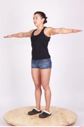 Whole Body Woman T poses Casual Muscular Studio photo references