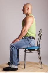 Whole Body Man Artistic poses White Casual Muscular Bald