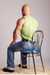 Whole Body Man Artistic poses White Casual Muscular Bald