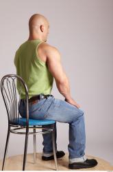 Whole Body Man Artistic poses White Casual Muscular Bald