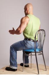 Whole Body Man Artistic poses White Casual Muscular Bald