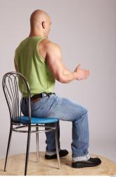 Whole Body Man Artistic poses White Casual Muscular Bald