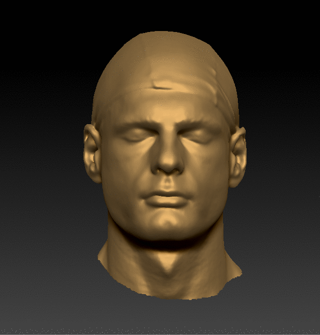 Head Man White Muscular 3D Scans