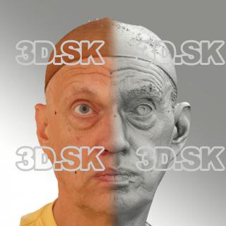 Raw 3D head scan of sad emotion - Jan