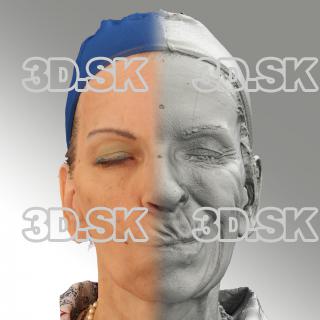 3D head scan of sneer emotion left - Alena