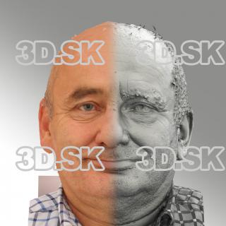 3D head scan of natural smiling emotion - Michal