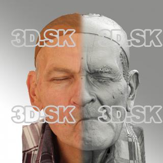 3D head scan of sneer emotion left - Petr