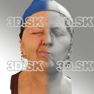 3D head scan of sneer emotion right - Zdenka