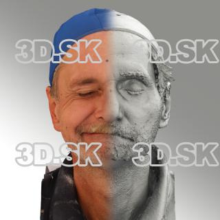 3D head scan of sneer emotion right - Richard