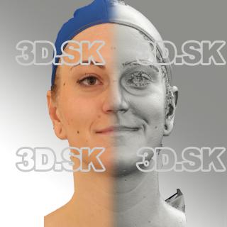 3D head scan of natural smiling emotion - Jana